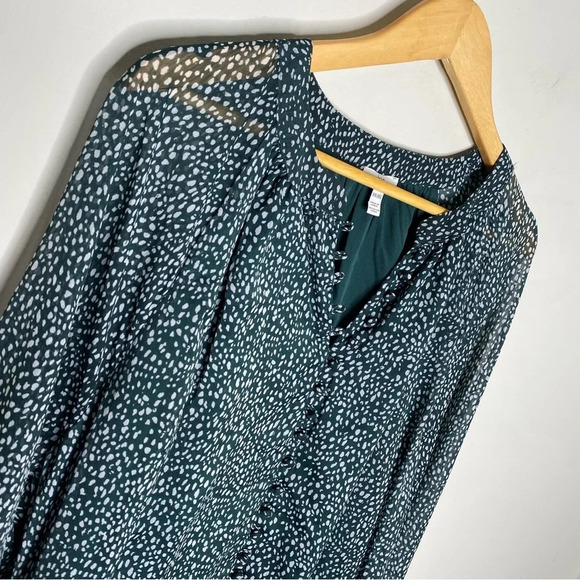 Joie Green Arctic Animal Spot Limited Edition Balloon Sleeve Dress Plus Size XXL - Picture 3 of 12